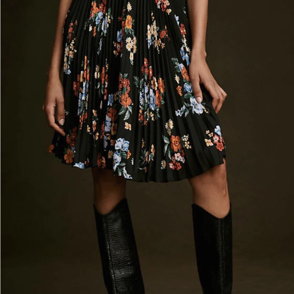 Floral Maeve The Valerie Pleated Midi Skirt